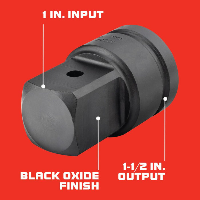 Proto J10004 Female Square Black Oxide Impact Socket Adapter, 1"x 1-1/2"