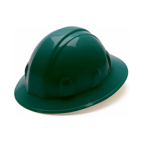 Pyramex HP24135 Full Brim Hard Hat 4 Point Ratchet Suspension - Green - My Tool Store