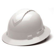 Pyramex HP54110V Ridgeline Full Brim Hard Hat, White, 4-Point Ratchet