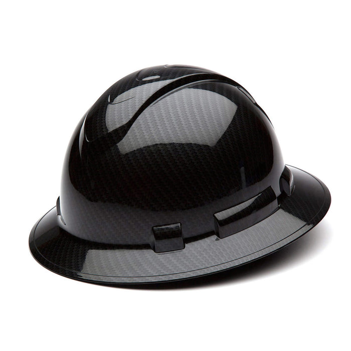 Pyramex HP54117S Ridgeline Shiny Graphite Full Brim Hard Hat, 4 Pt Ratchet