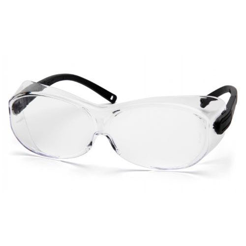 Pyramex S7510SJ OTS XL Clear Lens Safety Glasses with Black Temples