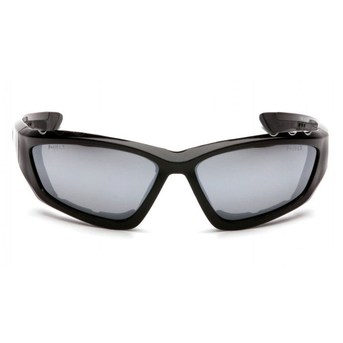 Pyramex SB8770DP ACCURIST Safety Glasses Silver, Mirror Lens with Padded Black Frame