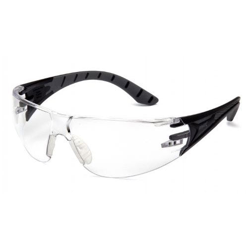 Pyramex SBG9610S Endeavor Plus Clear Lens Safety Glasses with Black and Gray Temples - My Tool Store