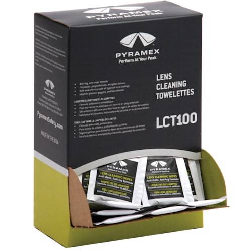 Pyramex LCT100 Anti-fog/Anti-static Lens Cleaning Towelettes,  Box of 100 - My Tool Store