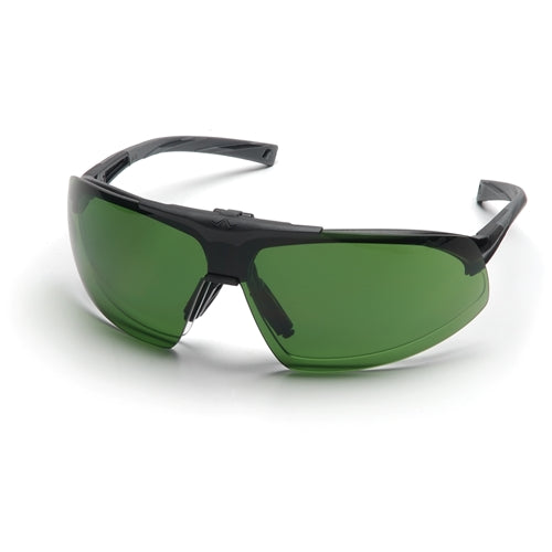 Pyramex SB4960STP Onix Plus Clear Anti-Fog Lens / 3.0 IR Filter Flip Lens Safety Glasses with Black Frame