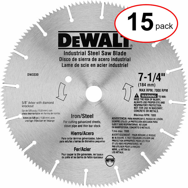 DeWalt DW3330 7-1/4" Iron/Steel Saw Blade - (15Pack)