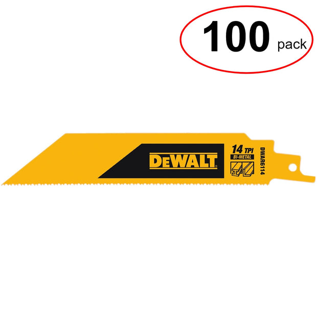 DeWalt DWAR6114N25 6" 14TPI 1" Recip Saw Blade - (100Pack)