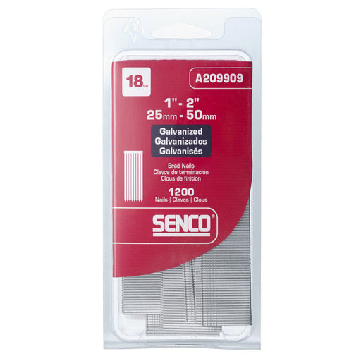SENCO A209909 18 Gauge x 1"-2" Galvanized Brads, Variety Pack - My Tool Store