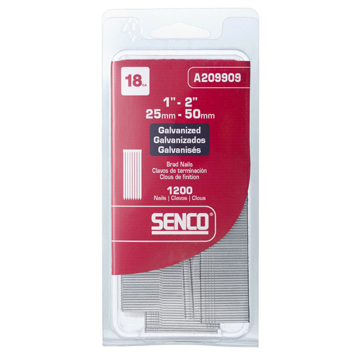 SENCO A209909 18 Gauge x 1"-2" Galvanized Brads, Variety Pack - My Tool Store