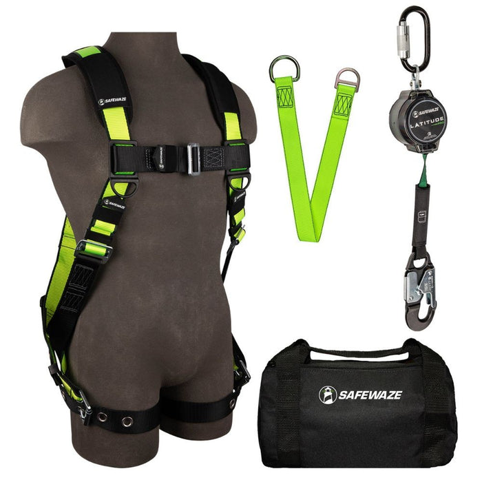 Safewaze EX-1000-L/XL PRO Bag Combo: FS185-L/XL Harness, 018-5009 SRL, FS811-3 Anchor, FS8125 Bag, L/XL