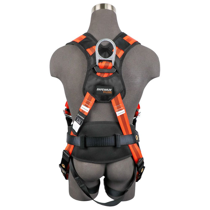 Safewaze FS99160-E-M V-Line Construction Harness: 3D, Mb Chest, Tb Legs