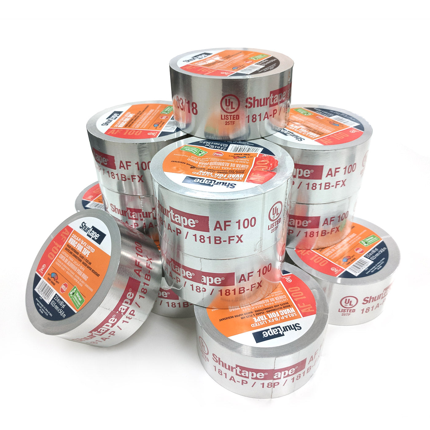 AF 099 UL 181A-P/B-FX Listed/Printed Aluminum Foil Tape - Shurtape