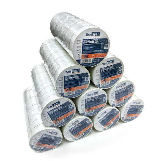 Shurtape 200783 EV 057C UL Listed Electrical Tape, White, 3/4in x 66ft, Case of 100 - My Tool Store