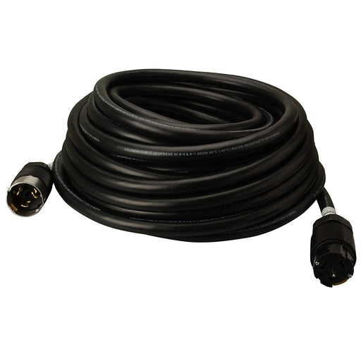 Coleman Cable 01918 50' 50-Amp Twist-Lock Generator Power Extension Cord, 6/3 & 8/1 SEOW Black - My Tool Store