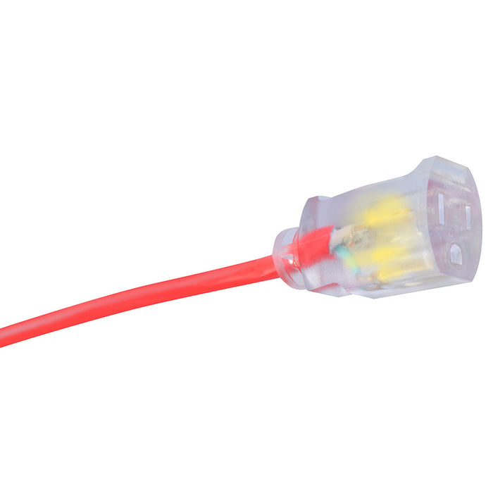 Southwire 2488SW8804 14/3 50' SJTW Red Extension Cord with Lighted End - My Tool Store
