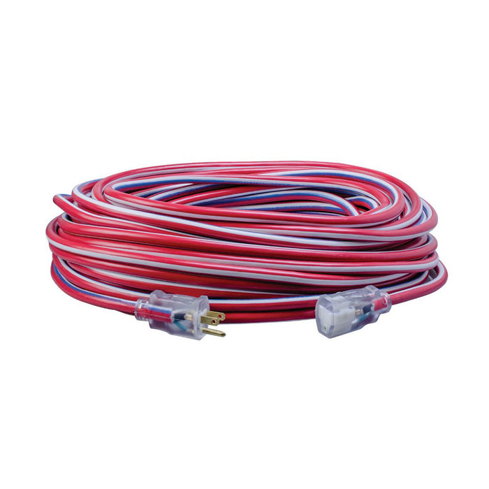 Southwire 2549SWUSA1 100' 12/3 Stripes & Cool Colors Outdoor Extension Cord