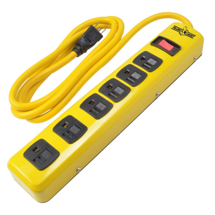 Southwire 5139N Yellow Jacket 6 Outlet Metal Power Strip, 6' cord
