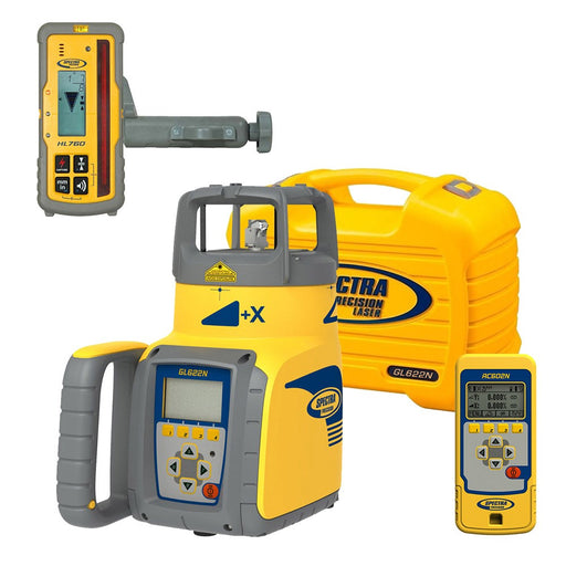 Spectra Precision Laser GL622N Laser Level, HL760 Receiver, And RC602N Remote - My Tool Store