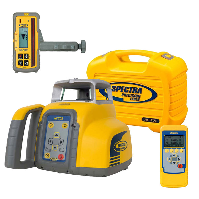 Spectra Precision Laser HV302 Laser Level With HL760 Receiver And RC402N Remote - My Tool Store