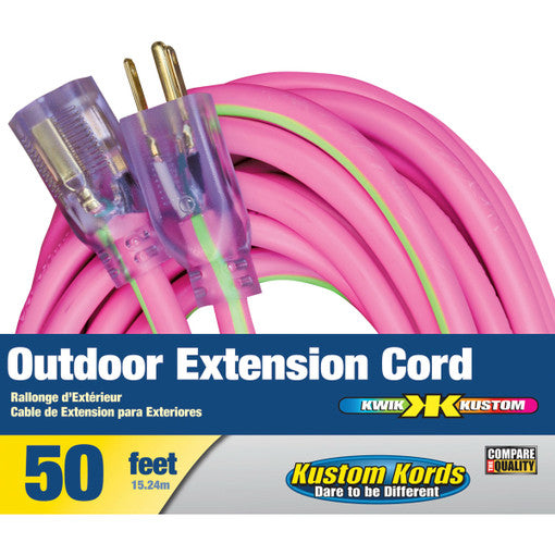 Voltec 05-00153 100' Pink and Green Outdoor Extension Cord