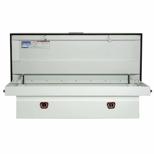 Weather Guard 116-3-03 Model 116-3-03 Saddle Box, Steel, Full Extra Wide, White, 14.5 Cu. Ft. - My Tool Store