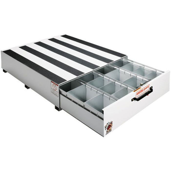 Weather Guard 338-3 PACK RAT HD White Steel Roll-Out Drawer Unit, 48" x 40" x 13"
