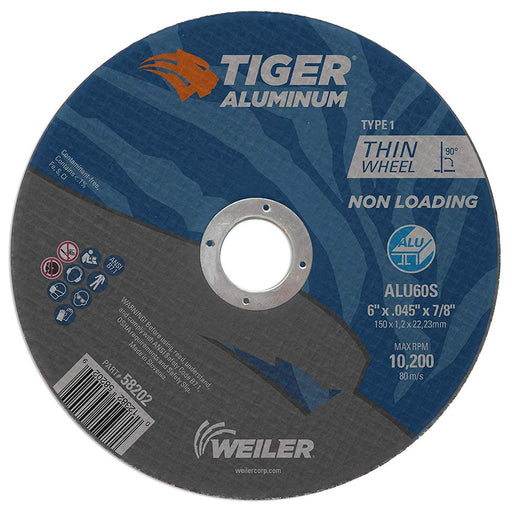 Weiler 58202 CW-6 X .045 X 7/8 ALU60S T1 Tiger Aluminum Cutting Wheels - My Tool Store