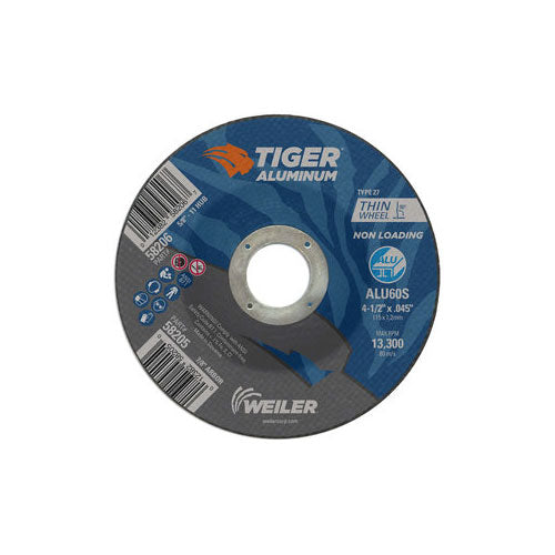 Weiler 58205 CW-4.5 X .045 X 7/8 ALU60S T27 Tiger Aluminum Cutting Wheels - My Tool Store