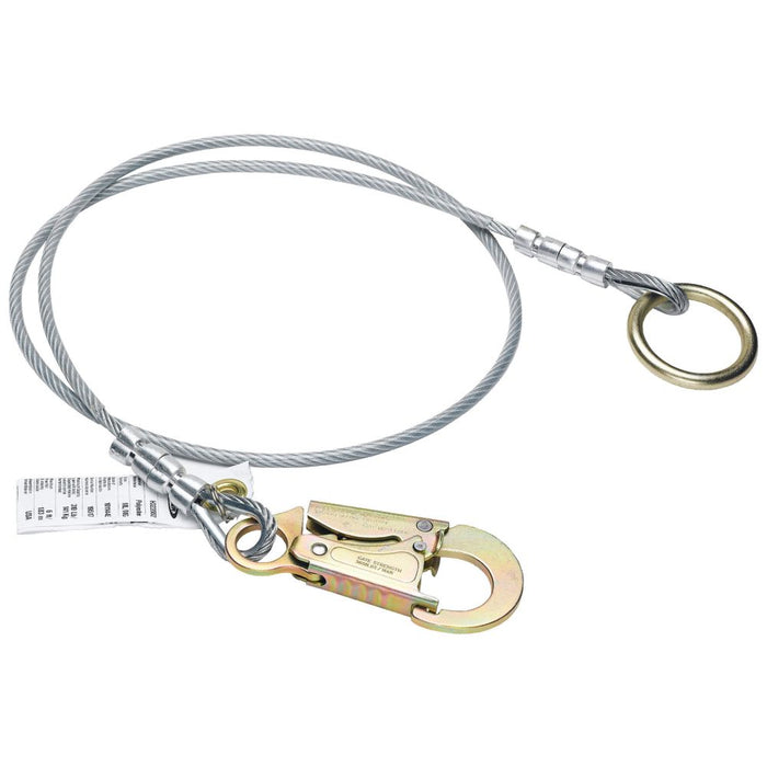 Werner A113006 6' Anchor Extension 1/4" Vinyl Coated Cable O-Ring, Snaphook