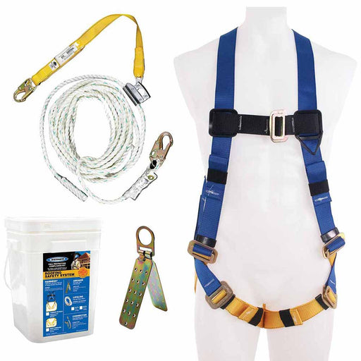 Werner K111101 Roofing Kit, 30' Basic, Pass-thru Buckle Harness - My Tool Store