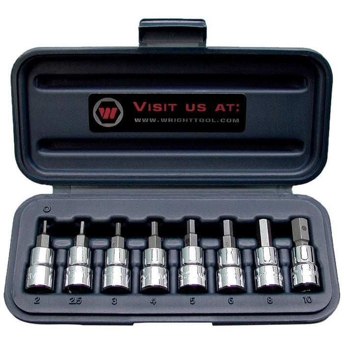 Wright Tool 353 3/8" Drive 8 Piece Hex Metric Set with Bit 2mm - 10mm