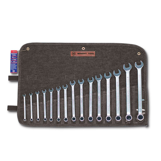 Wright Tool 752 Combination Wrench 15 Piece Set 12 Point 7mm - 22mm - My Tool Store