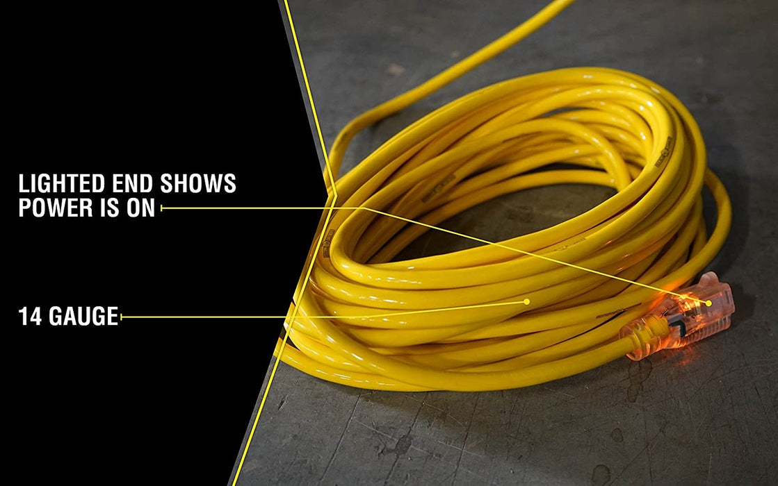 Yellow Jacket 2886 UL Listed 14/3 15 Amp Premium SJTW 25' (7.62M) Extension Cord with Grounded - My Tool Store