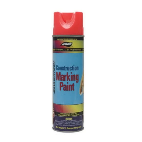 Aervoe 246 Lead Free Non-Clogging Fluorescent Red Construction Marking Paint Spray, 20 oz