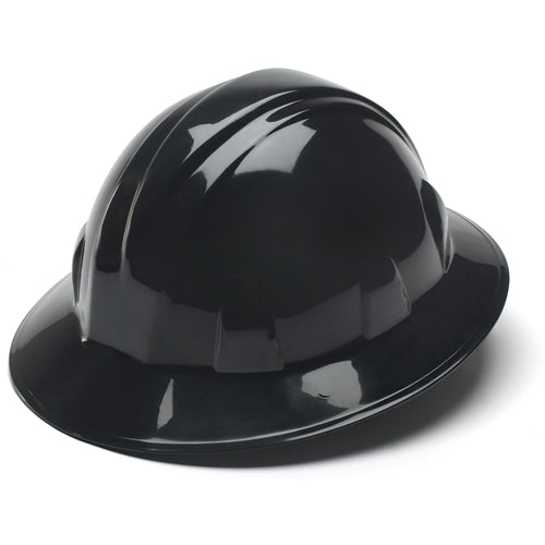 Pyramex HP24111 Black Full Brim Style 4 Point Ratchet Suspension Hard Hat - My Tool Store