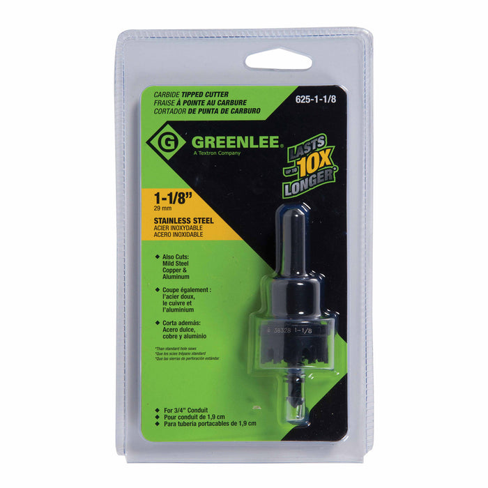 Greenlee 625-1-1/8 1-1/8" Carbide-Tipped Hole Cutter - My Tool Store
