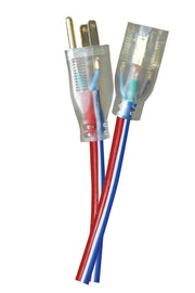 Voltec 05-00159-US 100FT 12/3 SJTW Red/White/Blue Extension Cord w/Lighted End